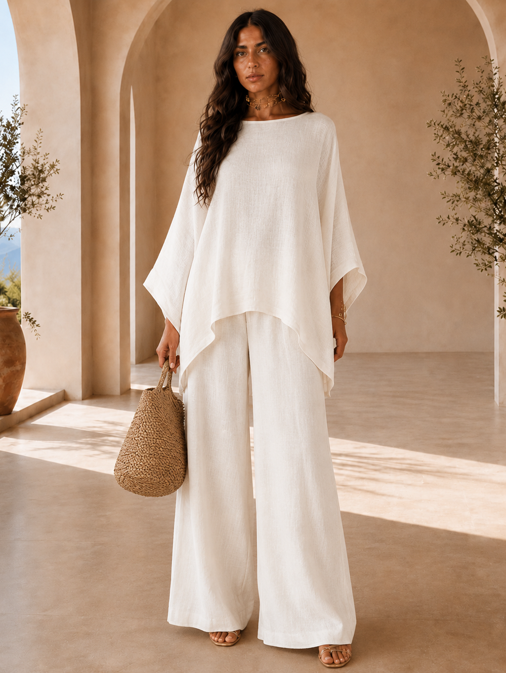 Mencía | Conjunto de lino elegante y fluido