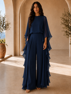 Lara | Conjunto elegante de chiffon con volantes