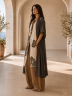 Sara | Conjunto bohemio de tres piezas con estampado tribal
