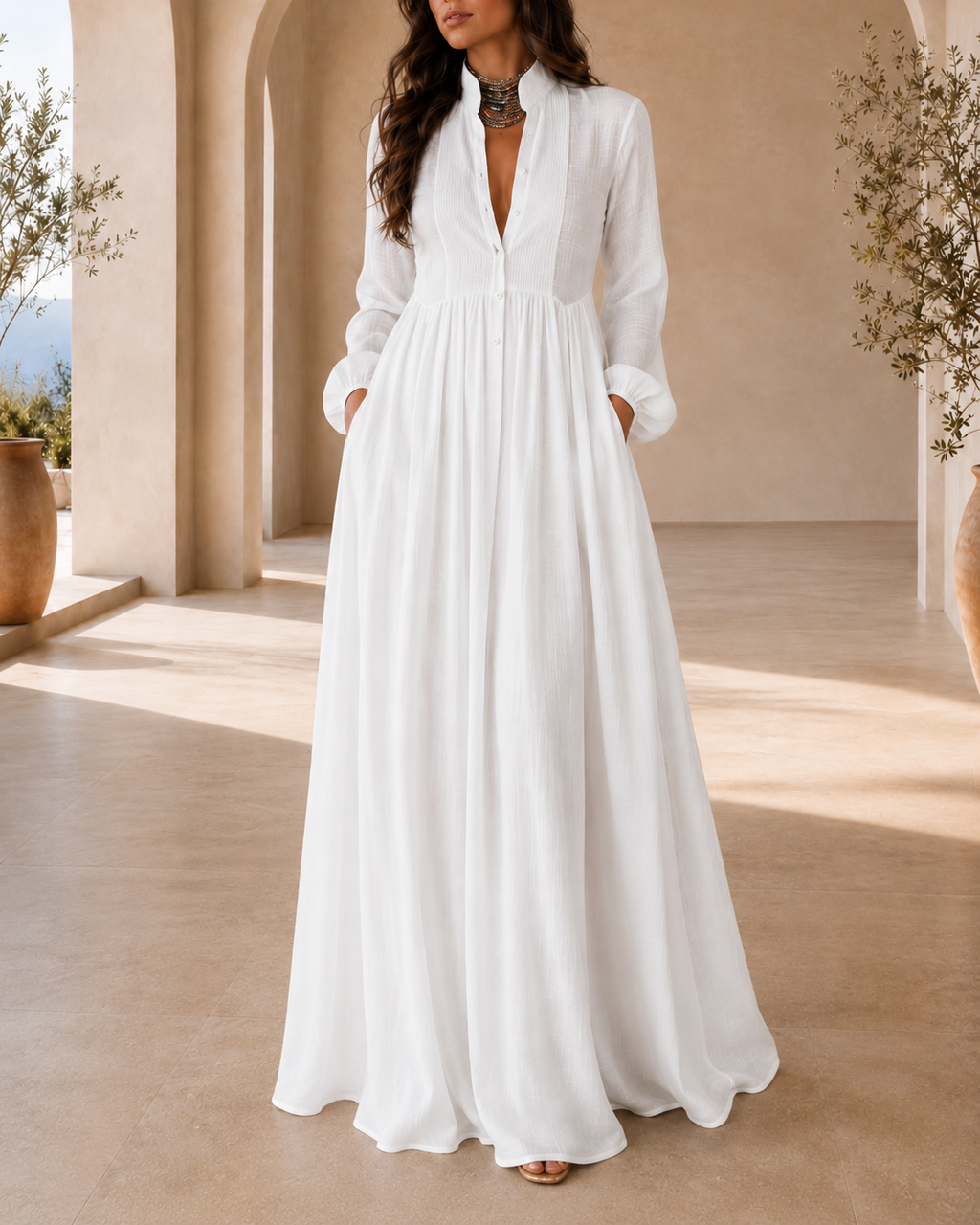 Rebeca | Vestido largo minimalista