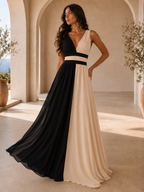 Laura | Vestido largo bicolor
