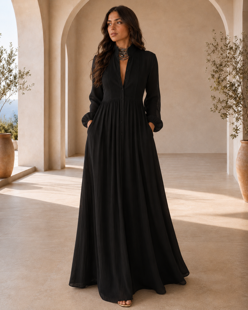 Rebeca | Vestido largo minimalista