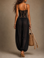 Laia | Mono halter con encaje fluido