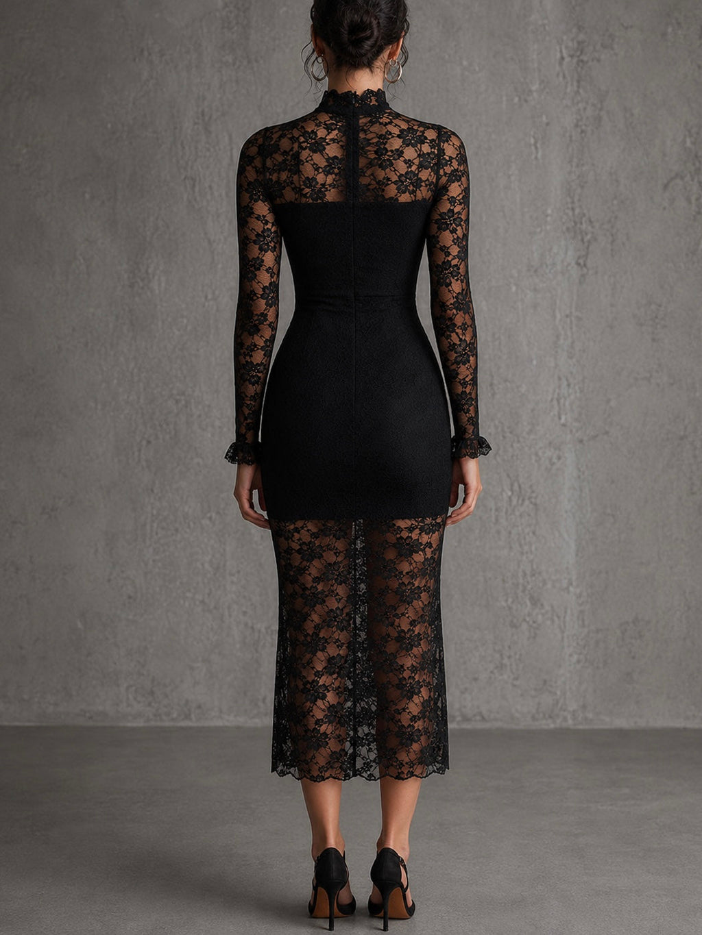 Elisa - vestido de encaje con cuello alto