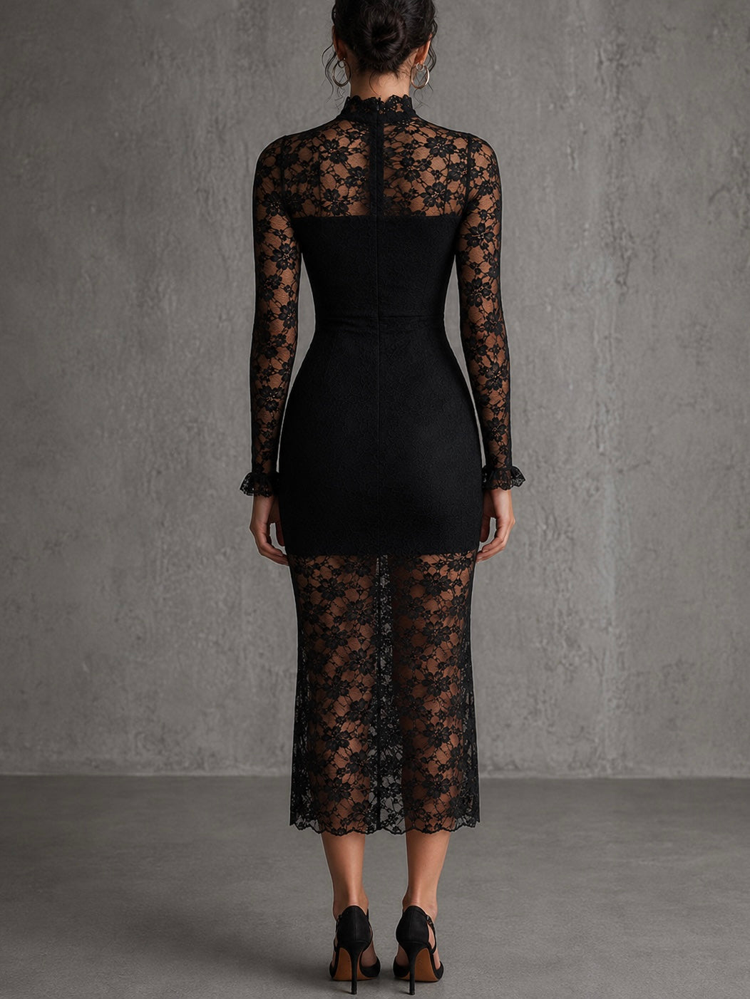 Elisa - vestido de encaje con cuello alto