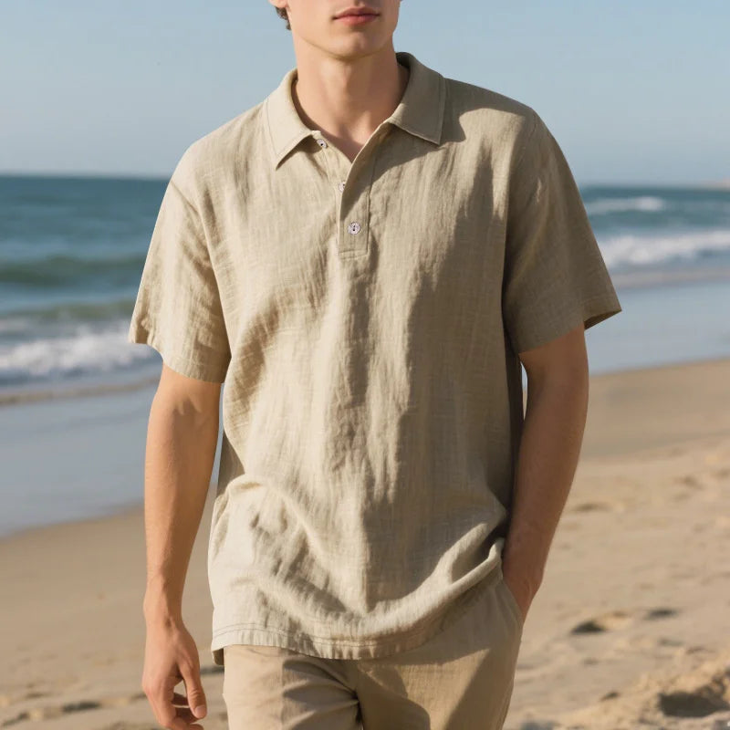 Bruno camisa polo transpirable verde militar frontal