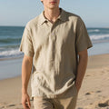 Bruno camisa polo transpirable verde militar frontal