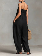 Nina | Mono elegante sin tirantes - detalle