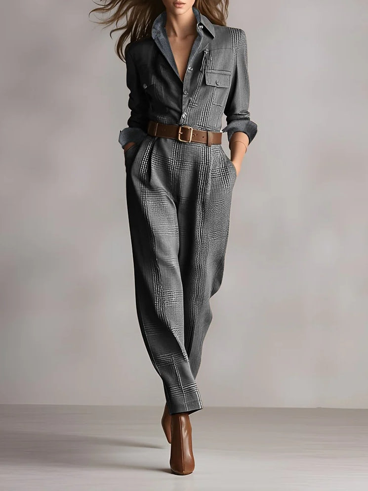 Anna | Mono elegante de cuadros monocromáticos - detalle