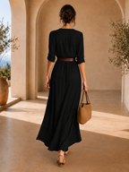 Vestido Aura en negro, vista posterior