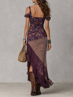 Vestido maxi urbano nómada con estampado de leopardo