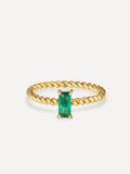 Anillo Espiral Verde Elegante