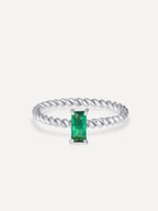 Anillo Espiral Verde Elegante