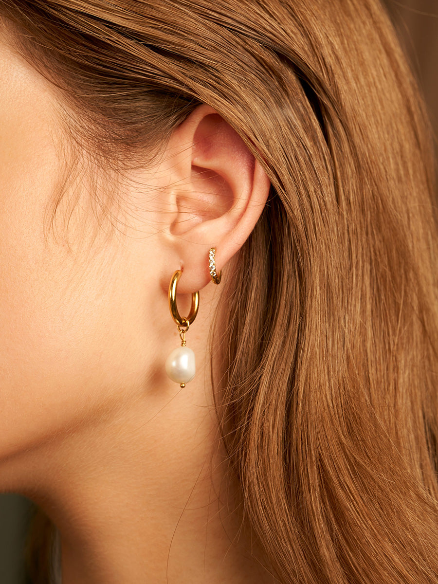 Pendientes Contemporary Pearl