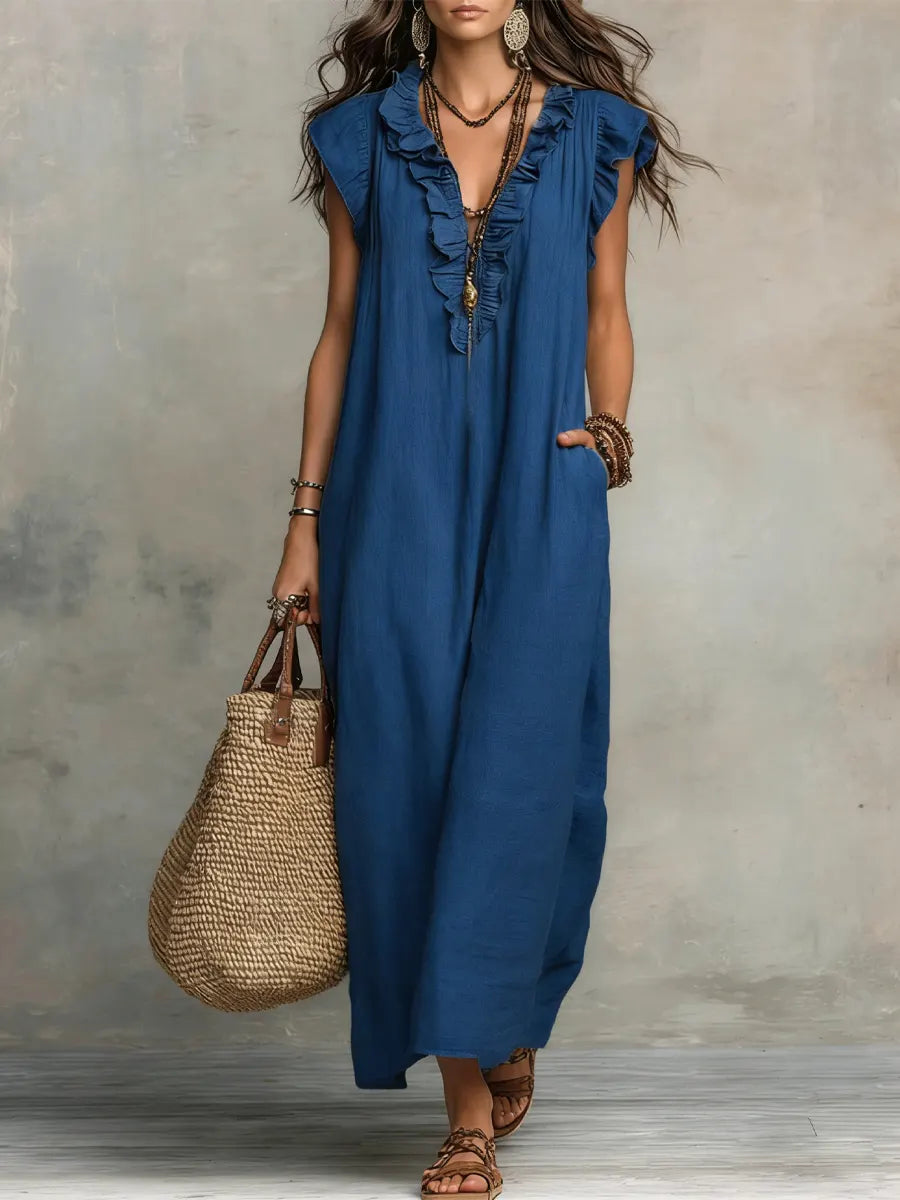 Camelia | Vestido largo bohemio - detalle