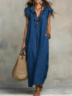 Camelia | Vestido largo bohemio - detalle
