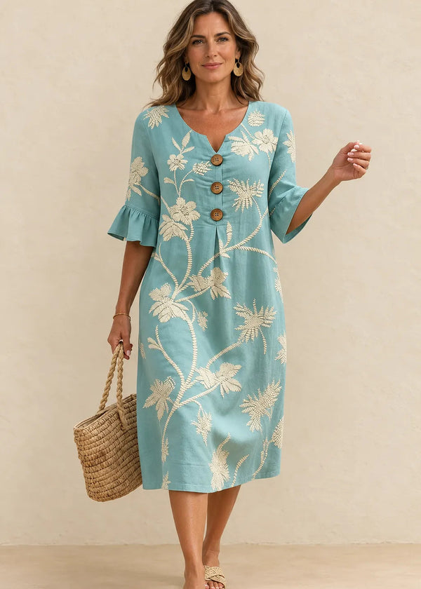 Fiorenza | Vestido midi con bordado floral
